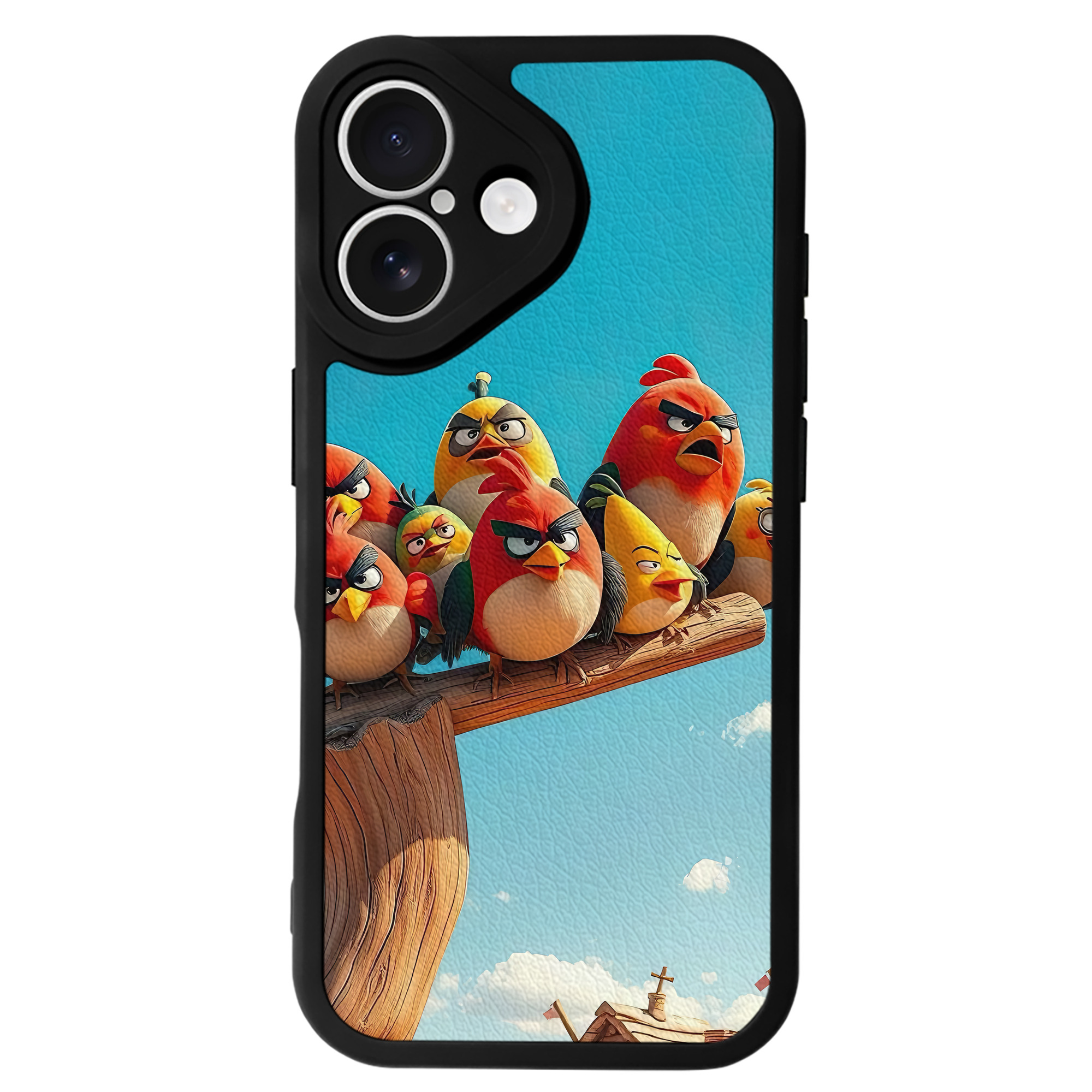 （画像用） Angry Birds アングリーバード 【iPhone 16シリーズ対応】シリコンスマホケース（レザー調） 材質：シリコン